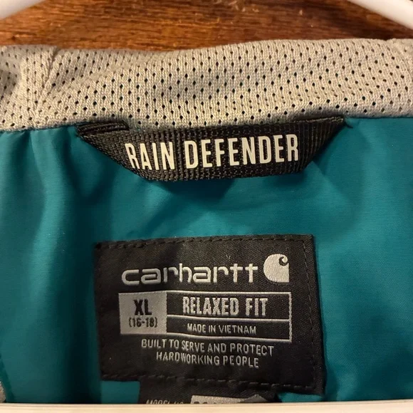 Carhartt Women's Teal Rain Defender Jacket - Picture 4 of 9